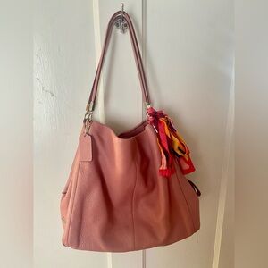Y2K Coach Edie Pink Leather Shoulder Bag with Scarf